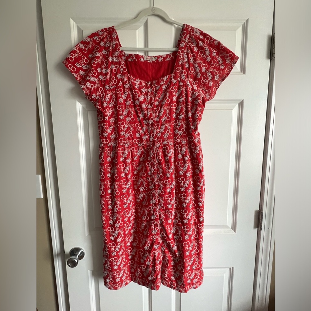Cath Kidston Cherry Broderie Anglaise Dress UK 18
